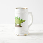 Funny stegosaurus dinosaurus Cartoon Bierglas (VorderseiteRechts)