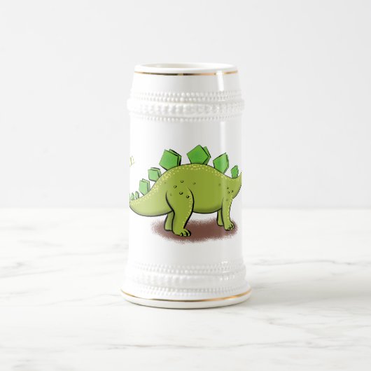 Funny stegosaurus dinosaurus Cartoon Bierglas (Mittel)