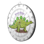 Funny stegosaurus dinosaurus Cartoon Dartscheibe (Vorderseite rechts)