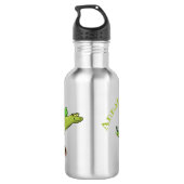 Funny stegosaurus dinosaurus Cartoon Edelstahlflasche (Rückseite)