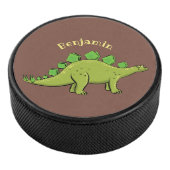 Funny stegosaurus dinosaurus Cartoon Eishockey Puck (3/4)