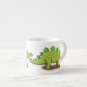 Funny stegosaurus dinosaurus Cartoon Espressotasse (Vorderseite Rechts)