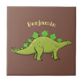 Funny stegosaurus dinosaurus Cartoon Fliese (Vorderseite)