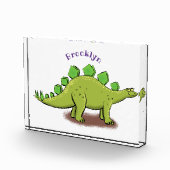 Funny stegosaurus dinosaurus Cartoon Fotoblock (Rechts)