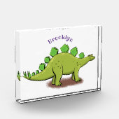 Funny stegosaurus dinosaurus Cartoon Fotoblock (Links)