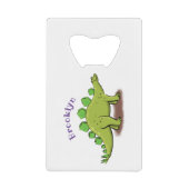 Funny stegosaurus dinosaurus Cartoon Geldbeutel Flaschenöffner (Vorderseite)