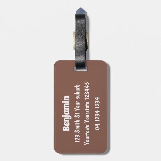 Funny stegosaurus dinosaurus Cartoon Gepäckanhänger (Rückseite vertikal)