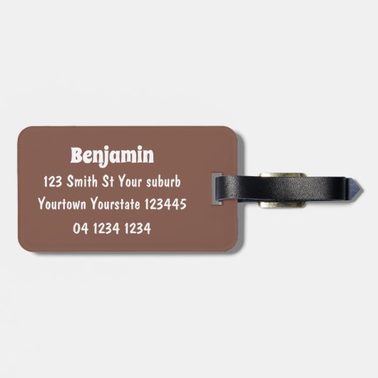 Funny stegosaurus dinosaurus Cartoon Gepäckanhänger (Rückseite horizontal)