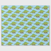 Funny stegosaurus dinosaurus Cartoon Geschenkpapier (Flach)