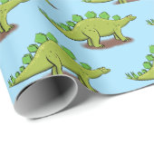 Funny stegosaurus dinosaurus Cartoon Geschenkpapier (Rolleneckpunkt)