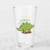 Funny stegosaurus dinosaurus Cartoon Glas (Rückseite)