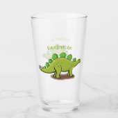 Funny stegosaurus dinosaurus Cartoon Glas (Vorderseite)