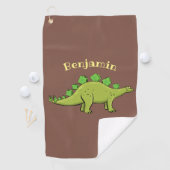 Funny stegosaurus dinosaurus Cartoon Golfhandtuch (Insitu)