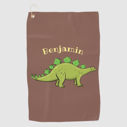 Funny stegosaurus dinosaurus Cartoon Golfhandtuch (Vorderseite)