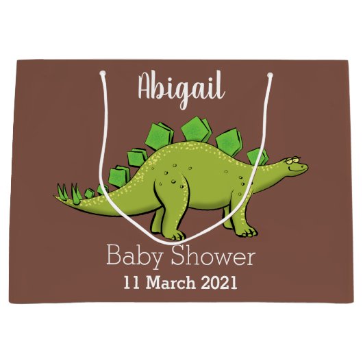Funny stegosaurus dinosaurus Cartoon Große Geschenktüte (Vorderseite)