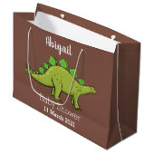 Funny stegosaurus dinosaurus Cartoon Große Geschenktüte (Vorderseite Schrägansicht)