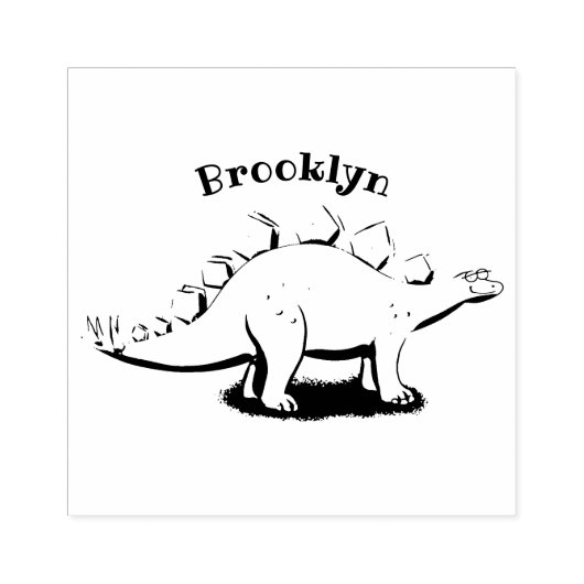Funny stegosaurus dinosaurus Cartoon Gummistempel (Prägung)