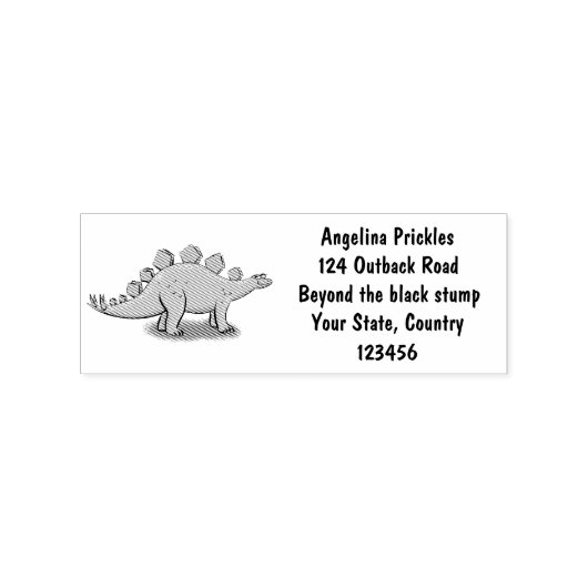 Funny stegosaurus dinosaurus Cartoon Gummistempel (Prägung)