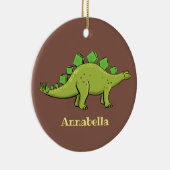 Funny stegosaurus dinosaurus Cartoon Keramik Ornament (Rechts)