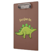Funny stegosaurus dinosaurus Cartoon Klemmbrett (Links)