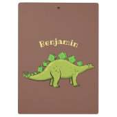 Funny stegosaurus dinosaurus Cartoon Klemmbrett (Rückseite)