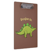 Funny stegosaurus dinosaurus Cartoon Klemmbrett (Rechts)