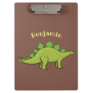 Funny stegosaurus dinosaurus Cartoon Klemmbrett