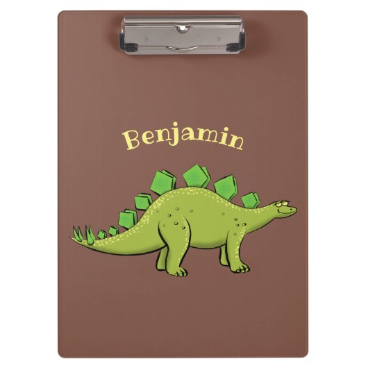 Funny stegosaurus dinosaurus Cartoon Klemmbrett (Vorderseite)