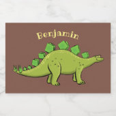 Funny stegosaurus dinosaurus Cartoon Lebensmitteletikett (Einzelnes Label)
