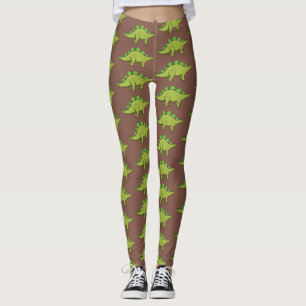 Funny stegosaurus dinosaurus Cartoon Leggings