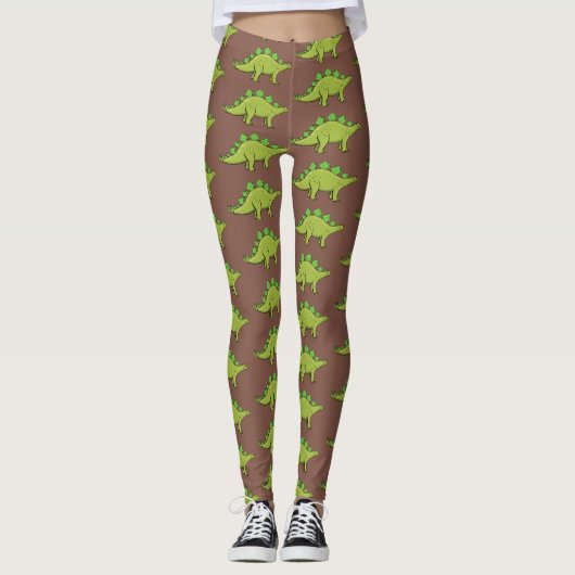 Funny stegosaurus dinosaurus Cartoon Leggings (Vorderseite)
