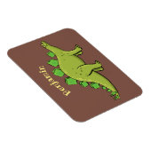Funny stegosaurus dinosaurus Cartoon Magnet (Rechte Seite)