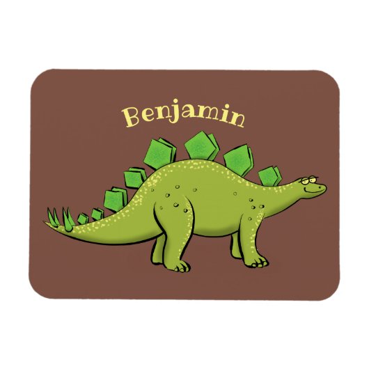 Funny stegosaurus dinosaurus Cartoon Magnet (Horizontal)