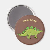 Funny stegosaurus dinosaurus Cartoon Magnet (Vorderseite/Rückseite)