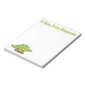 Funny stegosaurus dinosaurus Cartoon Notizblock (Rotiert)