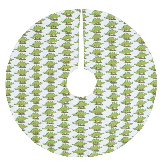 Funny stegosaurus dinosaurus Cartoon Polyester Weihnachtsbaumdecke (Vorderseite)