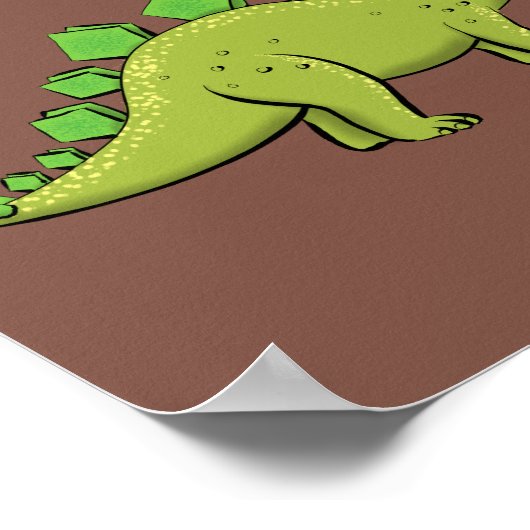 Funny stegosaurus dinosaurus Cartoon Poster (Ecke)
