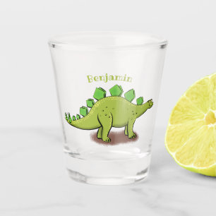 Funny stegosaurus dinosaurus Cartoon Schnapsglas