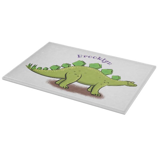 Funny stegosaurus dinosaurus Cartoon Schneidebrett (Ecke)