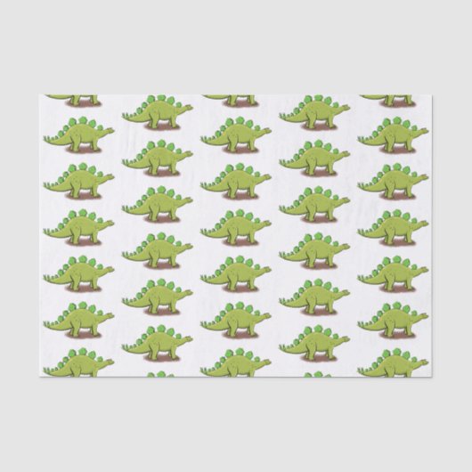 Funny stegosaurus dinosaurus Cartoon Seidenpapier (Vorderseite)