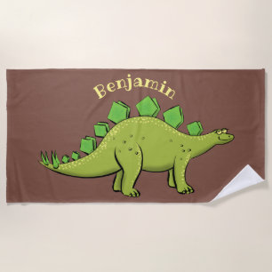 Funny stegosaurus dinosaurus Cartoon Strandtuch