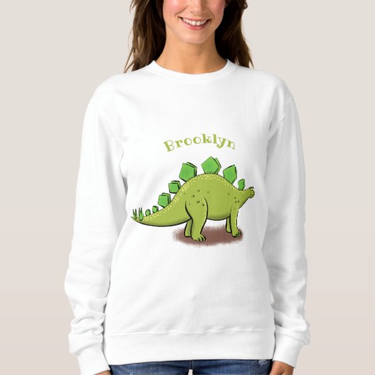 Funny stegosaurus dinosaurus Cartoon Sweatshirt (Vorderseite)