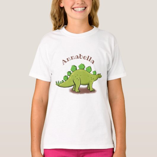 Funny stegosaurus dinosaurus Cartoon T-Shirt (Vorderseite)