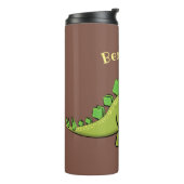 Funny stegosaurus dinosaurus Cartoon Thermosbecher (Nach links gedreht)
