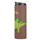 Funny stegosaurus dinosaurus Cartoon Thermosbecher (Nach rechts gedreht)