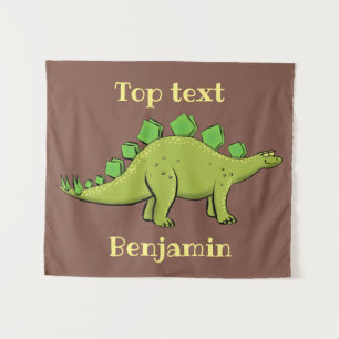 Funny stegosaurus dinosaurus Cartoon Wandteppich