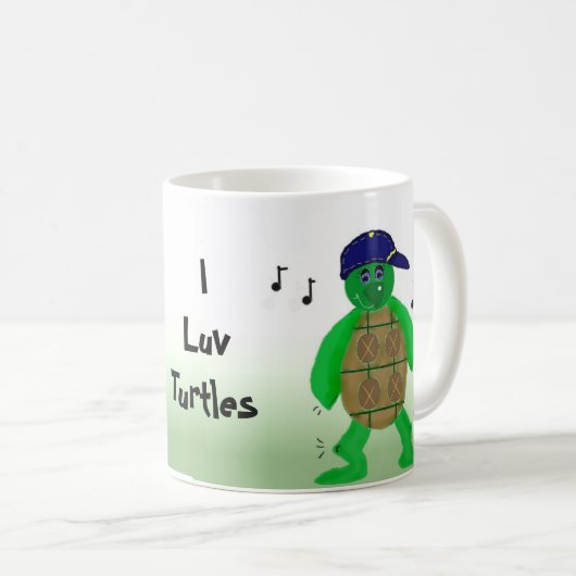 Funny Stehend Turtle Kaffeetasse (VorderseiteRechts)