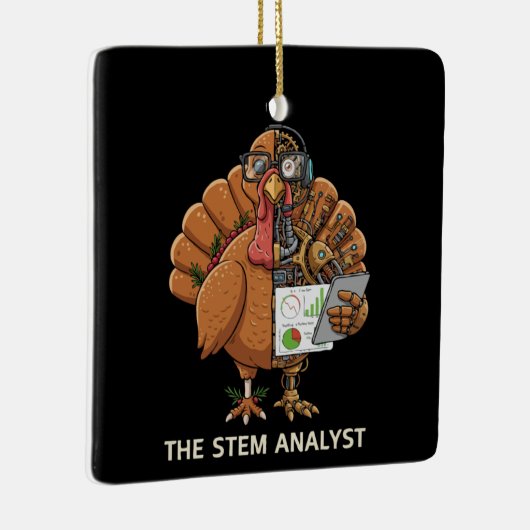 Funny STEM Analyst Robot Turkey Thanksgiving Gift Keramikornament (Rechts)