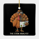 Funny STEM Analyst Robot Turkey Thanksgiving Gift Keramikornament (Rückseite)