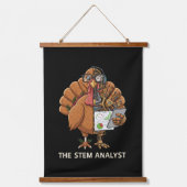 Funny STEM Analyst Robot Turkey Thanksgiving Gift Wandteppich Mit Holzrahmen (Vorderseite)